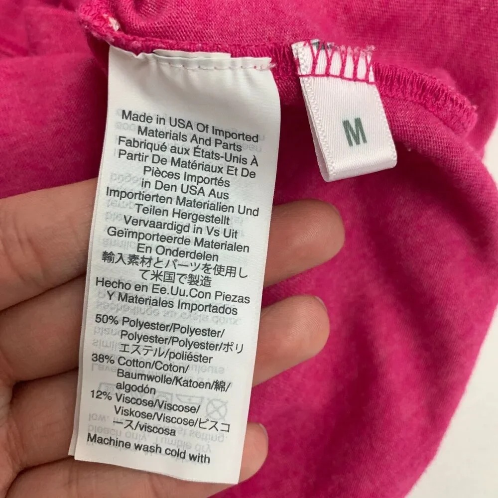 J Crew Longline Tank Top Womens M Medium Pink Slub Cotton Curved Shirttail Shirt